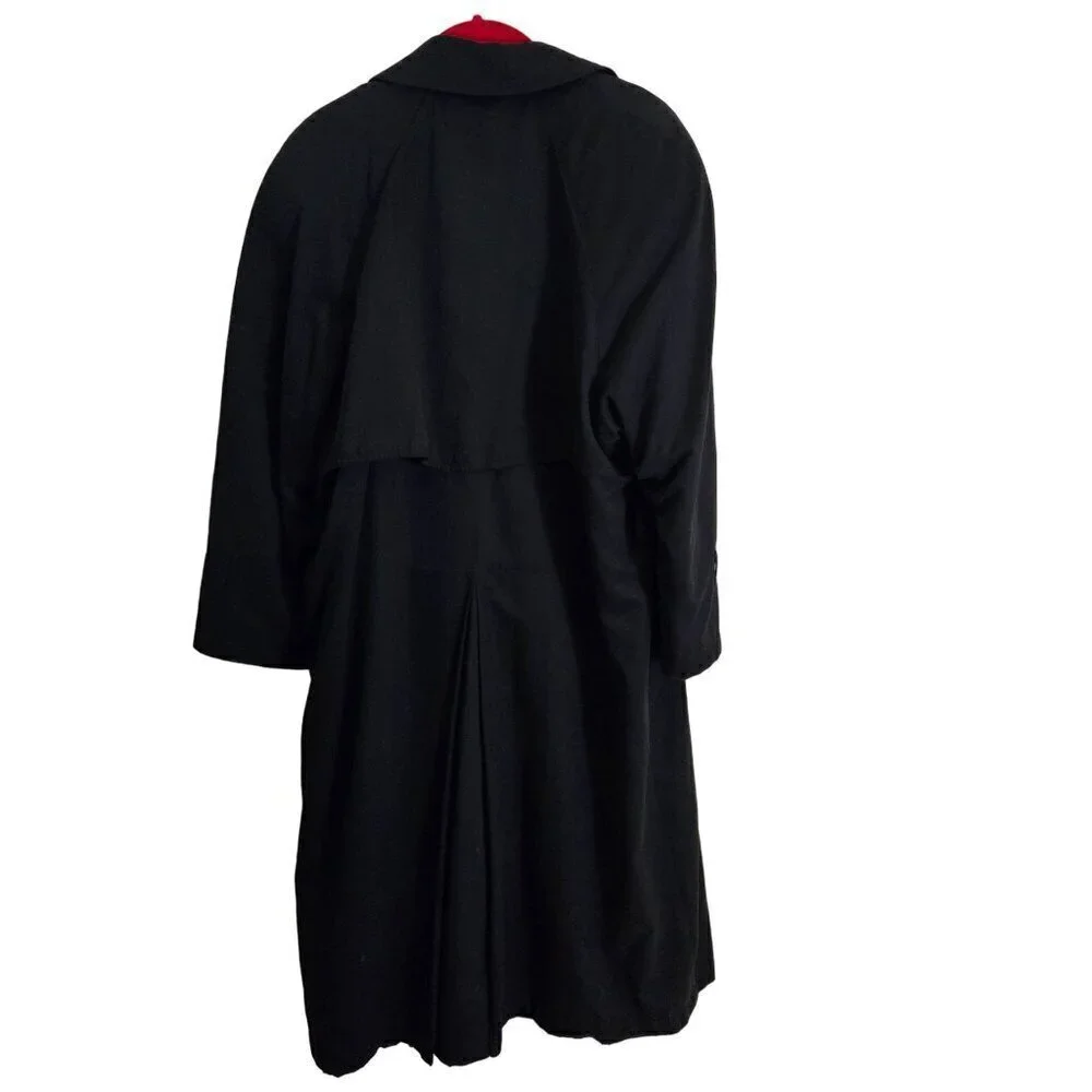 John Weitz Women's Black Double-Breasted Trench Coat Size 6P